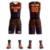Custom Black Orange-Purple Spotted Graffiti Pattern Sports Uniform Basketball Jersey