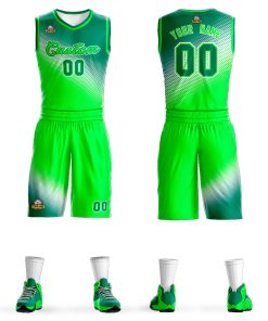 Custom Kelly Green Neon Green Gradient Fashion Sports Uniform Basketball Jersey