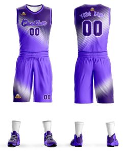 Custom Dark Purple-Purple Gradient Fashion Sports Uniform Basketball Jersey