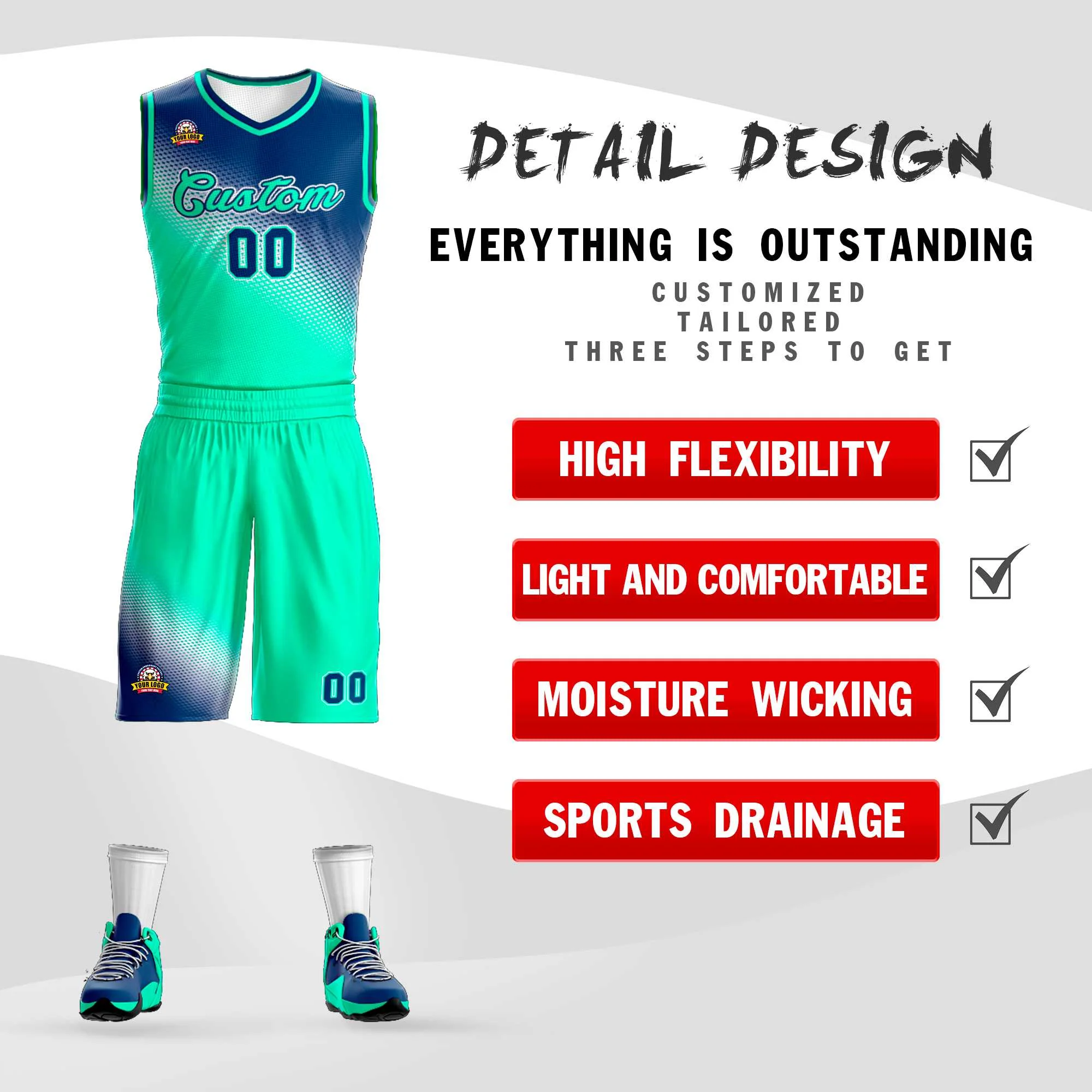 Custom Navy Neon Green Gradient Fashion Sports Uniform Basketball Jersey - Image 2