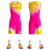 Custom Gold Rose Red Gradient Fashion Sports Uniform Basketball Jersey