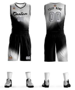 Custom Light Gray Black Gradient Fashion Sports Uniform Basketball Jersey