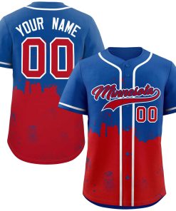 Custom Royal Red Personalized Minnesota City Nightscape Authentic Baseball Jersey