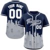 Custom Navy Gray Personalized Tampa City Nightscape Authentic Baseball Jersey