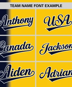 Custom Gold Navy Pinstripe Personalized Gradient Authentic Baseball Jersey