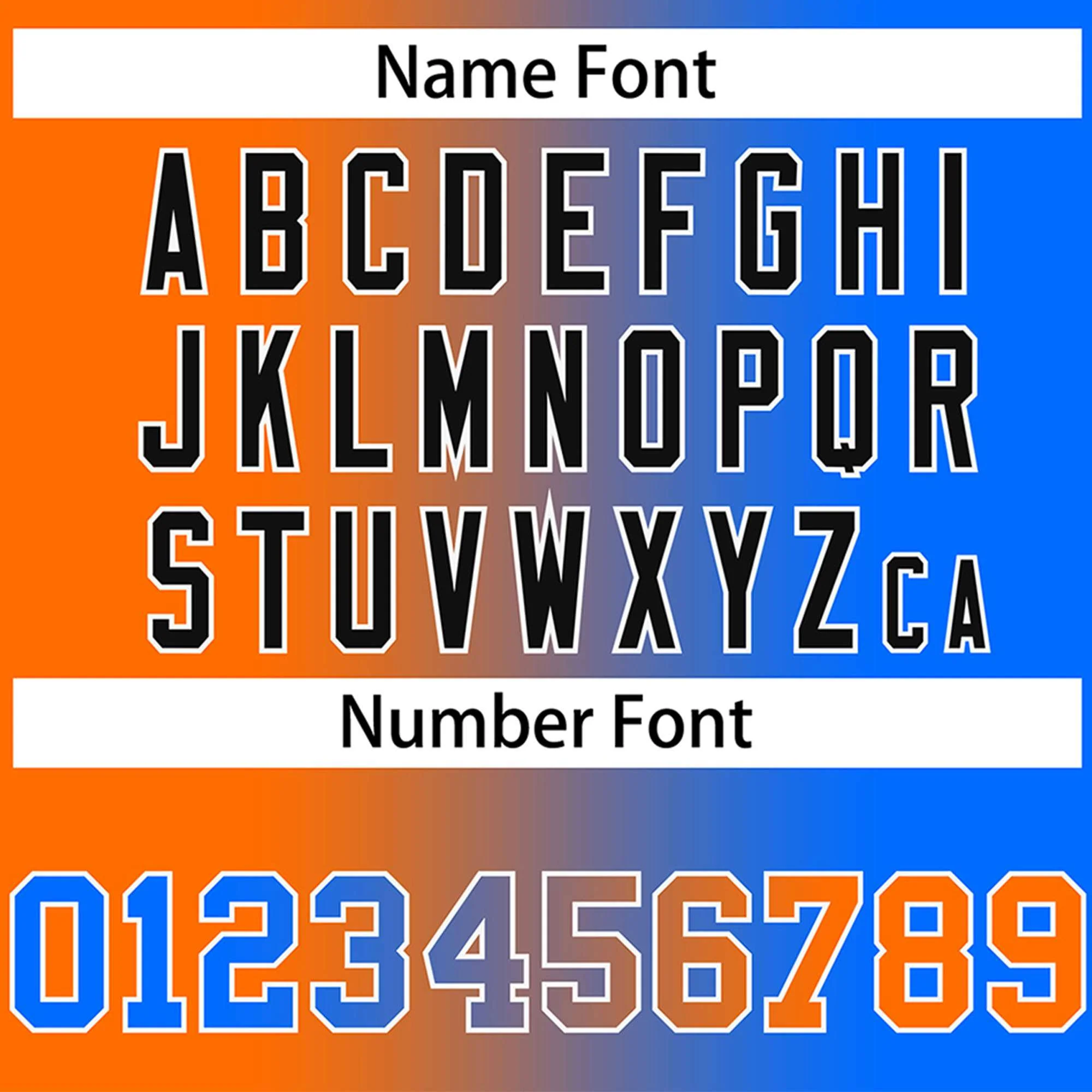 Custom Powder Blue Orange-Black Gradient Fashion Authentic Baseball Jersey - Image 4