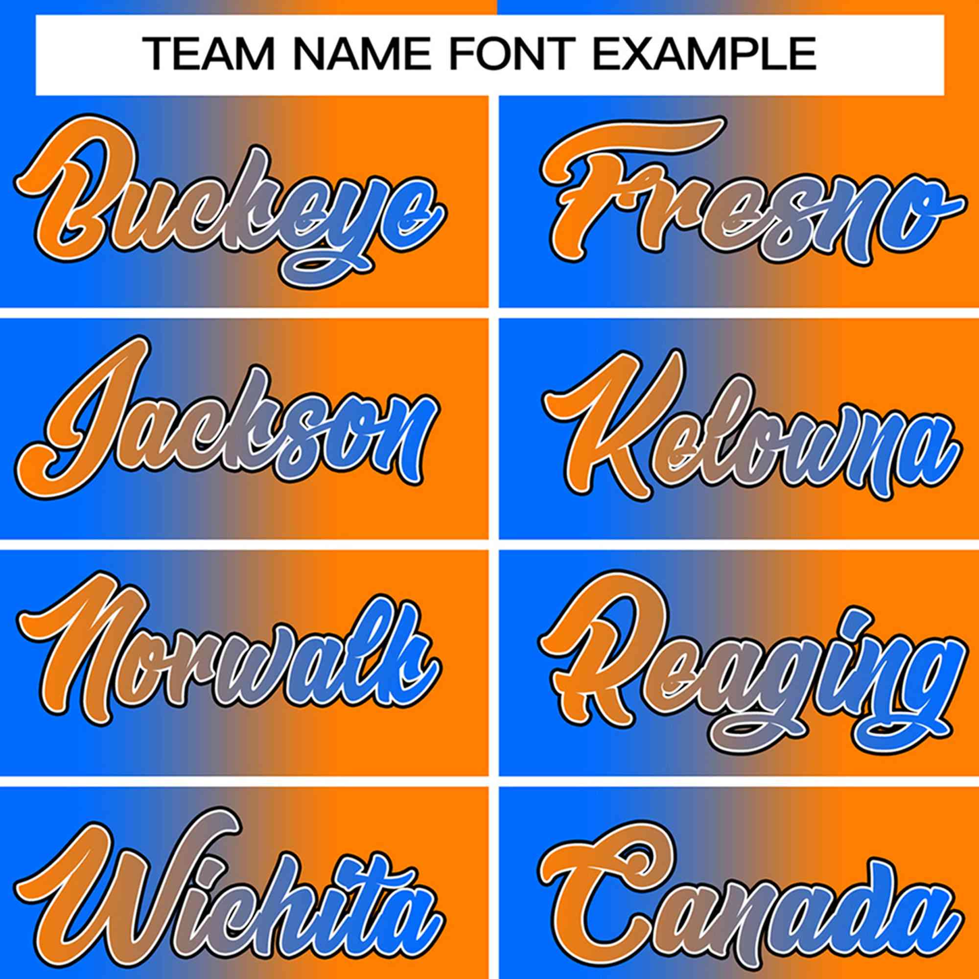 Custom Powder Blue Orange-Black Gradient Fashion Authentic Baseball Jersey - Image 3