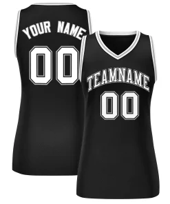 Custom Black White-Gray Classic Tops Mesh Basketball Jersey for Women