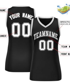 Custom Black White-Gray Classic Tops Mesh Basketball Jersey for Women