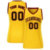Custom Yellow Black-Red Classic Tops Mesh Basketball Jersey for Women