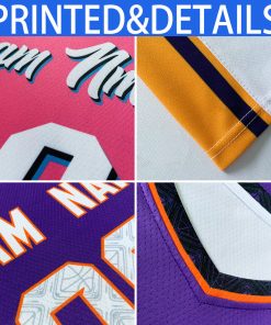 Custom Purple White-Gold Classic Tops Mesh Basketball Jersey for Women