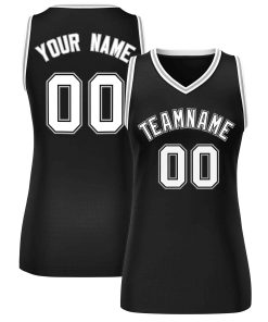 Custom Black White-Gray Classic Tops Mesh Basketball Jersey for Women