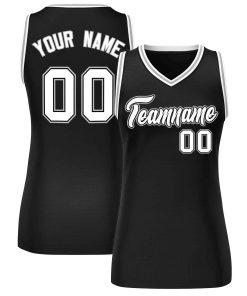 Custom Black White-Gray Classic Tops Mesh Basketball Jersey for Women