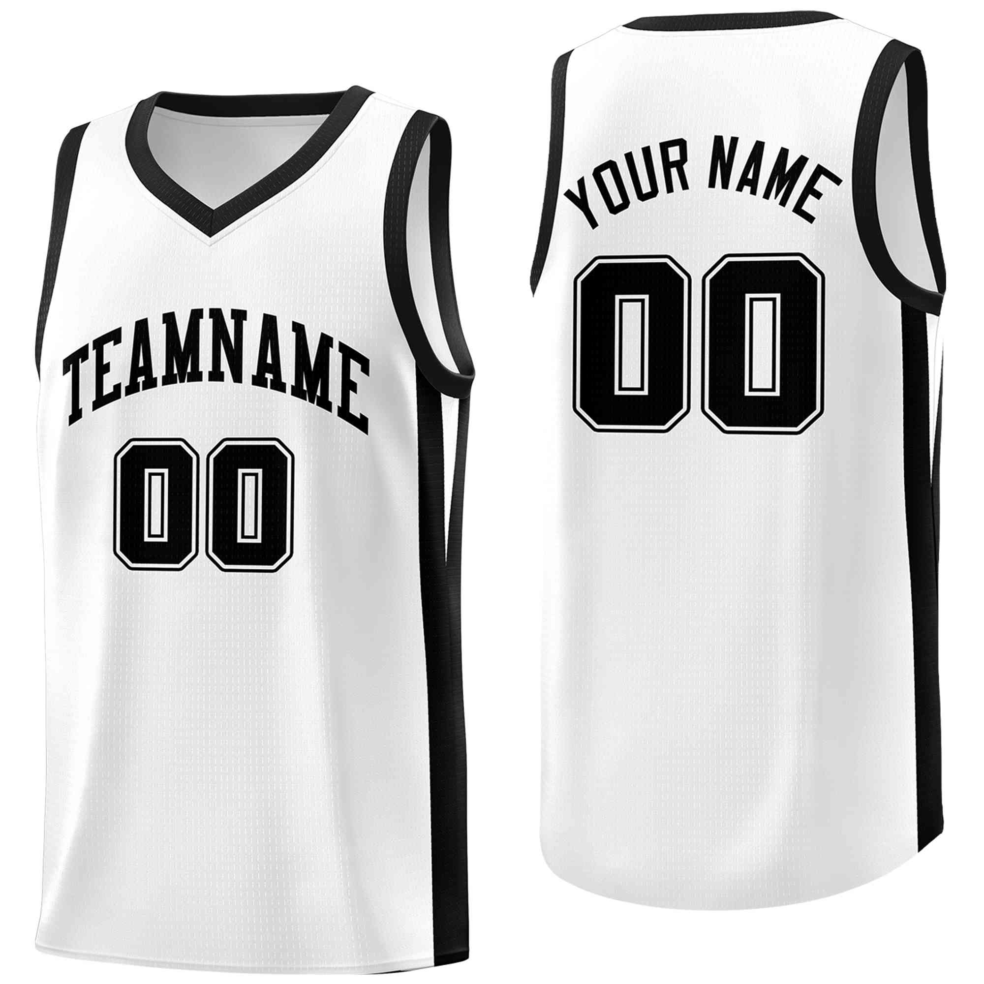 Custom White Black Classic Tops Basketball Jersey - Image 7