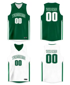 Custom Green White Double Side Tops Basketball Jersey