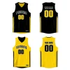 Custom Black Yellow Double Side Tops Men/Boy Basketball Jersey