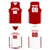 Custom Red White Double Side Tops Men/Boy Basketball Jersey