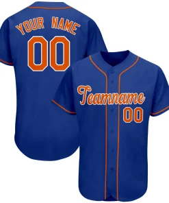 Custom Royal Team Classic Style Authentic Baseball Jersey