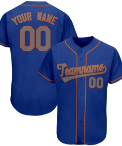 Custom Royal Team Classic Style Authentic Baseball Jersey