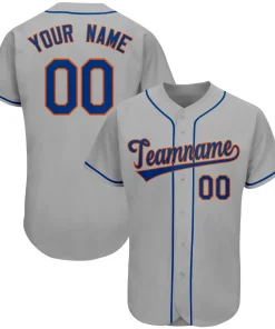 Custom Gray Team Classic Style Authentic Baseball Jersey