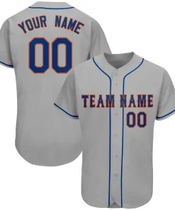 Custom Gray Team Classic Style Authentic Baseball Jersey