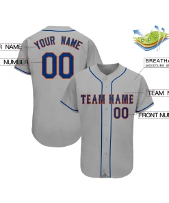 Custom Gray Team Classic Style Authentic Baseball Jersey