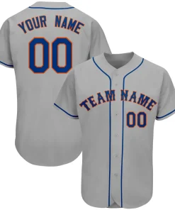 Custom Gray Team Classic Style Authentic Baseball Jersey