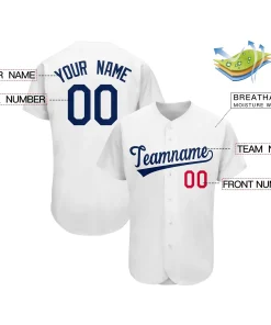 Custom White Team Classic Style Authentic Baseball Jersey