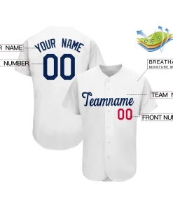 Custom White Team Classic Style Authentic Baseball Jersey