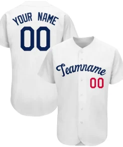 Custom White Team Classic Style Authentic Baseball Jersey