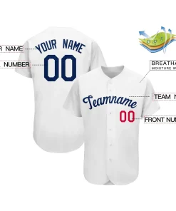 Custom White Team Classic Style Authentic Baseball Jersey