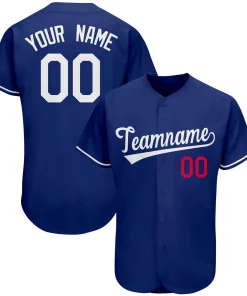 Custom Royal Team Classic Style Authentic Baseball Jersey