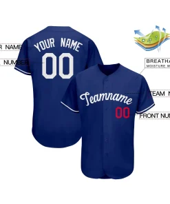 Custom Royal Team Classic Style Authentic Baseball Jersey