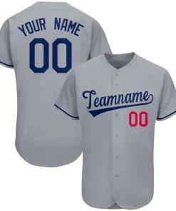 Custom Gray Team Classic Style Authentic Baseball Jersey