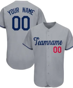 Custom Gray Team Classic Style Authentic Baseball Jersey
