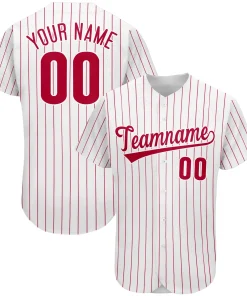 Custom Red Team Classic Style Authentic Baseball Jersey