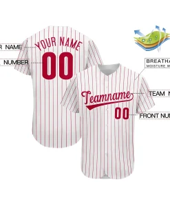 Custom Red Team Classic Style Authentic Baseball Jersey