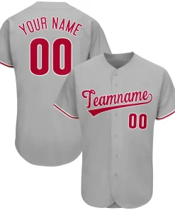 Custom Gray Team Classic Style Authentic Baseball Jersey