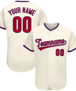 Custom Cream Team Classic Style Authentic Baseball Jersey