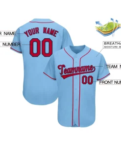 Custom Light Blue Team Classic Style Authentic Baseball Jersey