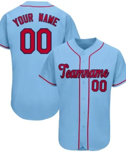 Custom Light Blue Team Classic Style Authentic Baseball Jersey