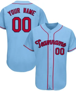 Custom Light Blue Team Classic Style Authentic Baseball Jersey