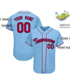 Custom Light Blue Team Classic Style Authentic Baseball Jersey