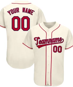 Custom Cream Team Classic Style Authentic Baseball Jersey