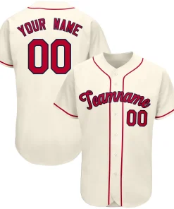 Custom Cream Team Classic Style Authentic Baseball Jersey