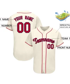 Custom Cream Team Classic Style Authentic Baseball Jersey