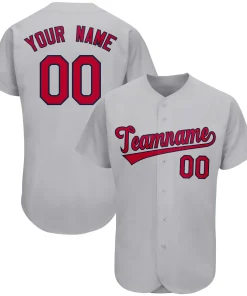 Custom Gray Team Classic Style Authentic Baseball Jersey
