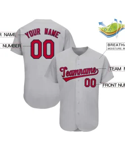 Custom Gray Team Classic Style Authentic Baseball Jersey