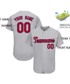 Custom Gray Team Classic Style Authentic Baseball Jersey