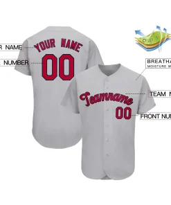 Custom Gray Team Classic Style Authentic Baseball Jersey